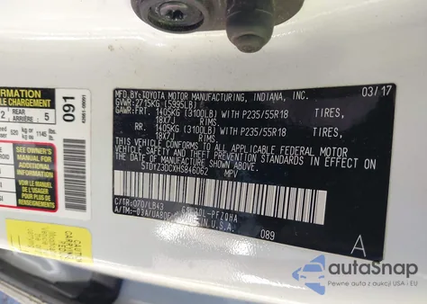 2017 Toyota Sienna Limited Premium 7 Passenger из США, поврежденный, VIN 5TDYZ3DCXHS846062